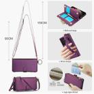 For Samsung Galaxy S21 Ultra 5G Crossbody Ring Multifunctional Wallet Leather Phone Case(Dark Purple) - 3