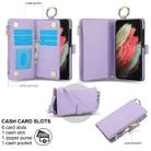 For Samsung Galaxy S21 Ultra 5G Crossbody Ring Multifunctional Wallet Leather Phone Case(Purple) - 2