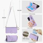For Samsung Galaxy S21 Ultra 5G Crossbody Ring Multifunctional Wallet Leather Phone Case(Purple) - 3