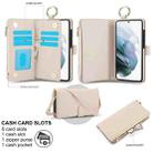 For Samsung Galaxy S21 5G Crossbody Ring Multifunctional Wallet Leather Phone Case(White) - 2