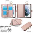 For Samsung Galaxy S21 5G Crossbody Ring Multifunctional Wallet Leather Phone Case(Rose Gold) - 2