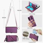 For Samsung Galaxy S21 5G Crossbody Ring Multifunctional Wallet Leather Phone Case(Dark Purple) - 3