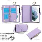 For Samsung Galaxy S21 5G Crossbody Ring Multifunctional Wallet Leather Phone Case(Purple) - 2