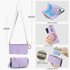 For Samsung Galaxy S21 5G Crossbody Ring Multifunctional Wallet Leather Phone Case(Purple) - 3