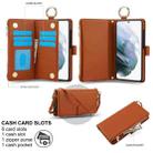 For Samsung Galaxy S21 5G Crossbody Ring Multifunctional Wallet Leather Phone Case(Brown) - 2