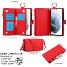 For Samsung Galaxy S21+ 5G Crossbody Ring Multifunctional Wallet Leather Phone Case(Red) - 2