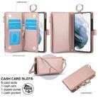 For Samsung Galaxy S21+ 5G Crossbody Ring Multifunctional Wallet Leather Phone Case(Rose Gold) - 2