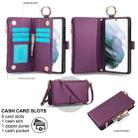 For Samsung Galaxy S21+ 5G Crossbody Ring Multifunctional Wallet Leather Phone Case(Dark Purple) - 2