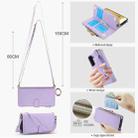 For Samsung Galaxy S21 FE 5G Crossbody Ring Multifunctional Wallet Leather Phone Case(Purple) - 3