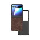 For Motorola Razr 50 PU Leather Frosted Phone Case(Coffee) - 1