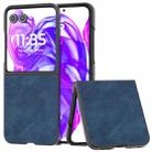 For Motorola Razr 50 Ultra PU Leather Frosted Phone Case(Blue) - 1