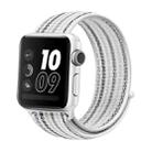 For Apple Watch Series 8&7 41mm / SE 2&6&SE&5&4 40mm / 3&2&1 38mm Nylon Loop Watch Band(White Pinstripe) - 1