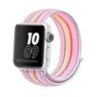 For Apple Watch Series 7 41mm / 6 & SE & 5 & 4 40mm / 3 & 2 & 1 38mm Nylon Loop Watch Band(Pinstripe Powder) - 1