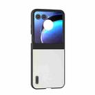 For Motorola Razr 50 ABEEL Genuine Leather Elegant Phone Case(White) - 1