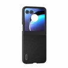 For Motorola Razr 50 ABEEL Genuine Leather Elegant Frosted Phone Case(Black) - 1