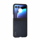 For Motorola Razr 50 ABEEL Genuine Leather Elegant Frosted Phone Case(Blue) - 1