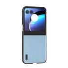 For Motorola Razr 50 ABEEL Genuine Leather Elegant Frosted Phone Case(Sky Blue) - 1