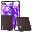 For Motorola Razr 50 Ultra ABEEL Genuine Leather Elegant Phone Case(Coffee) - 1