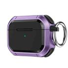 For AirPods Pro / Pro 2 Armor TPU + PC Earbuds Box Protective Case with Metal Buckle(Violet) - 1