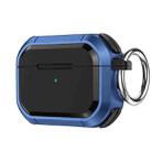 For AirPods Pro / Pro 2 Armor TPU + PC Earbuds Box Protective Case with Metal Buckle(Dark Blue) - 1