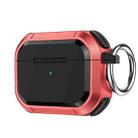 For AirPods Pro / Pro 2 Armor TPU + PC Earbuds Box Protective Case with Metal Buckle(Red) - 1