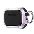 For AirPods Pro / Pro 2 Armor TPU + PC Earbuds Box Protective Case with Metal Buckle(Lavender) - 1