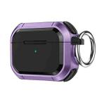 For AirPods 3 Armor TPU + PC Earbuds Box Protective Case with Metal Buckle(Violet) - 1
