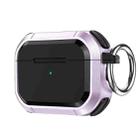 For AirPods 3 Armor TPU + PC Earbuds Box Protective Case with Metal Buckle(Lavender) - 1