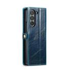 For Samsung Galaxy Z Fold6 5G CaseMe 003 Crazy Horse Texture Flip Leather Phone Case(Blue Green) - 3