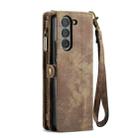 For Samsung Galaxy Z Fold6 5G CaseMe 008 Multifunctional Zipper Wallet Leather Phone Case with Lanyard(Brown) - 3