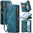 For Samsung Galaxy Z Fold6 5G CaseMe 008 Multifunctional Zipper Wallet Leather Phone Case with Lanyard(Blue) - 1