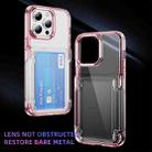 For iPhone XS / X Card Holder Acrylic Hybrid TPU Phone Case(Transparent Pink) - 2