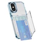 For iPhone XS / X Card Holder Acrylic Hybrid TPU Phone Case(Transparent Blue) - 1