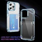 For iPhone XS / X Card Holder Acrylic Hybrid TPU Phone Case(Transparent Blue) - 2