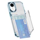 For iPhone XR Card Holder Acrylic Hybrid TPU Phone Case(Transparent Blue) - 1