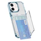 For iPhone 11 Card Holder Acrylic Hybrid TPU Phone Case(Transparent Blue) - 1