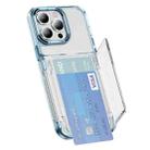 For iPhone 12 Pro Card Holder Acrylic Hybrid TPU Phone Case(Transparent Blue) - 1