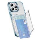 For iPhone 12 Pro Max Card Holder Acrylic Hybrid TPU Phone Case(Transparent Blue) - 1