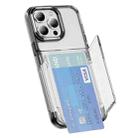 For iPhone 13 Pro Max Card Holder Acrylic Hybrid TPU Phone Case(Transparent Black) - 1