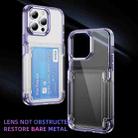For iPhone 14 Card Holder Acrylic Hybrid TPU Phone Case(Transparent Purple) - 2