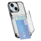 For iPhone 15 Plus Card Holder Acrylic Hybrid TPU Phone Case(Transparent Black) - 1