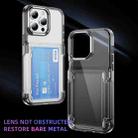 For iPhone 15 Plus Card Holder Acrylic Hybrid TPU Phone Case(Transparent Black) - 2