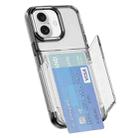 For iPhone 16 Card Holder Acrylic Hybrid TPU Phone Case(Transparent Black) - 1