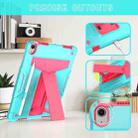 For iPad Air 11 2024 T Holder Robot Silicone Hybrid PC Tablet Case(Mint Rose Red) - 2