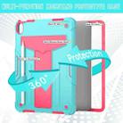 For iPad Air 11 2024 T Holder Robot Silicone Hybrid PC Tablet Case(Mint Rose Red) - 3