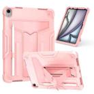 For iPad Air 11 2024 T Holder Robot Silicone Hybrid PC Tablet Case(Rose Gold) - 1