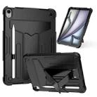 For iPad Air 11 2024 T Holder Robot Silicone Hybrid PC Tablet Case(Black) - 1