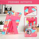 For iPad Pro 11 2024 T Holder Robot Silicone Hybrid PC Tablet Case(Camouflage Rose Red) - 2