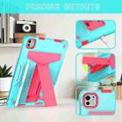 For iPad Pro 11 2024 T Holder Robot Silicone Hybrid PC Tablet Case(Mint Rose Red) - 2