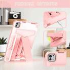 For iPad Pro 11 2024 T Holder Robot Silicone Hybrid PC Tablet Case(Rose Gold) - 2